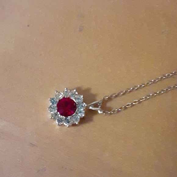 Lab created Ruby,  Simulated Diamond - Picture 3 of 3